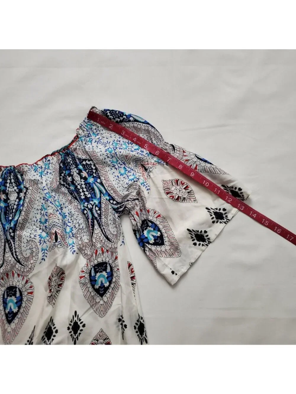 UMGEE Women's Floral Bell Sleeves Off-Shoulder Tunic Mini Dress Size Small‎ - Picture 12 of 14